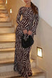 Camilladress Boat Neck Bell Sleeves Animal Print Maxi Dress