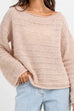 Camilladress Drop Shoulder Hollow Out Solid Knitting Sweater