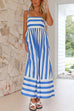 Camilladress Back Cut Out High Waist Striped Maxi Cami Dress