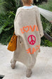 Camilladress Open Front Love and Peace Pattern Long Sweater Cardigan(in 5 Colors)