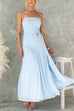 Adjustable Strap Splice High Slit Maxi Dress