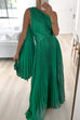 Camilladress Draped One Shoulder Waisted Pleated Maxi Party Dress