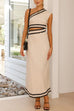 Camilladress One Shoulder Cut Out Waist Ric Rac Color Block Maxi Dress