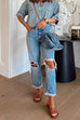 Camilladress Distressed Straight Leg Ripped Jeans