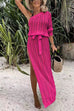 Camilladress One Shoulder Long Sleeve High Split Hollow Out Beach Dress