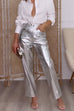 Camilladress High Waist Straight Leg Shiny Faux Leather Pants