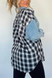 Camilladress Button Up Pocketed Plaid Splice Shacket