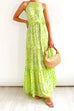 Camilladress Halter Tie Waist Ruffle Tiered Maxi Printed Holiday Dress