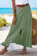 Camilladress Button Down Cotton Linen A-line Maxi Skirt