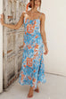 Camilladress Spaghetti Strap Twist Back Printed Maxi Vacation Dress