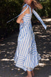 Camilladress Pocketed Bow Shoulder Striped Swing Maxi Cami Dress