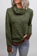 Camilladress Casual Cowl Neck Color Block Pullover with Thumb Hole