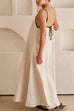 Camilladress Adjustable Strap Backless Cotton Linen Maxi Dress