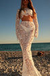 Camilladress Crochet Lace Cover-up Crop Top and Maxi Skirt Vacation Set