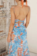 Camilladress Spaghetti Strap Twist Back Printed Maxi Vacation Dress