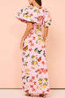 Camilladress Flounce Sleeves Drawstring Slit Printed Maxi Dress