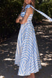 Camilladress Pocketed Bow Shoulder Striped Swing Maxi Cami Dress