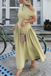 Camilladress Elegant Asymmetric Shoulder Pleated Swing Maxi Dress