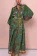 Camilladress Puff Sleeves Button Down Birdie Printed Maxi Shirt Dress