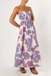 Camilladress Spaghetti Strap High Waist Printed Maxi Holiday Dress