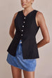 Camilladress Single Breasted Pocketed Solid Vest