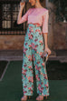 High Waist Wide Leg Floral Print Pants