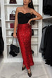 Camillladress Christmas Party High Waist Sequin Bodycon Maxi Skirt