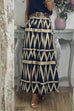 Camilladress Pocketed Geometric Printed A-line Maxi Swing Skirt