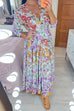 Camilladress Deep V Neck High Waist Pockets Floral Maxi Swing Dress