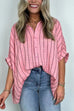 Camilladress Oversized Button Down Batwing Sleeves Striped Shirt