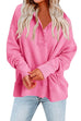 Camilladress Stand Collar Button Up Pocketed Casual Sweatshirt