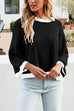 Camilladress Crewneck Drop Shoulder Color Block Knit Sweater