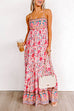 Camilladress Lace Up Backless High Waist Floral Maxi Cami Holiday Dress