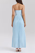 Camilladress Strapless V Neck Pleated Corset Maxi Party Dress