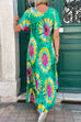 Camilladress V Neck Short Sleeve Tie Dye Maxi Swing Dress