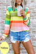 Camilladress Rainbow Striped Long Sleeves Pullover Top