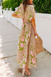 Camilladress V Neck Kimono Sleeves Side Split Printed Maxi Holiday Dress