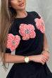 Camilladress Crewneck Short Sleeves 3D Flower Sweater Top