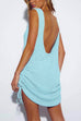 Camilladress Backless Side Drawstring Knit Cover Up Dress