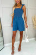 Camilladress Tie Shoulder Smocked Cami Denim Romper