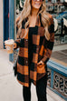 Camilladress Vintage Curve Hem Button Down Plaid Shacket Jacket