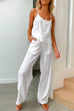 Camilladress Cotton Linen Cami Top Wide Leg Pants Loungewear Set