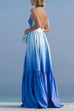 Camilladress Backless Cut Out Gradient Tie Dye Ruffle Maxi Cami Dress