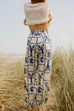 Elastic Waist Pocketed Wide Leg Crabe Print Pants