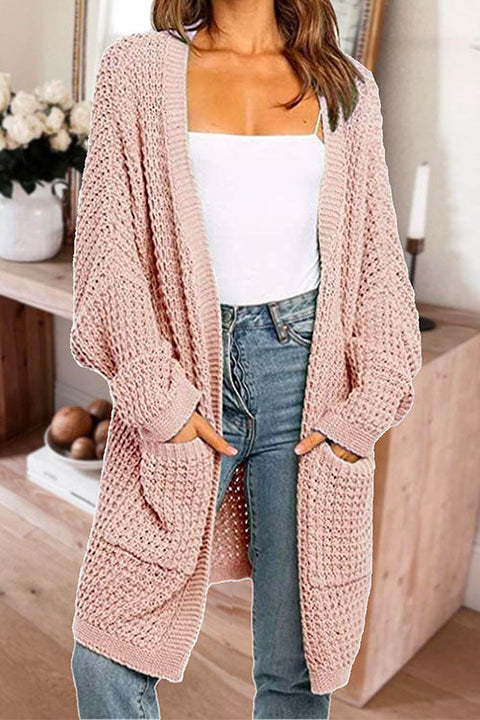 Camilladress Open Front Batwing Sleeves Pocketed Baggy Sweater Cardigan