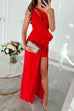 Camilladress One Shoulder Cut Out Draped Front Maxi Party Dress