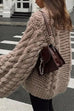 Camilladress Round Neck Oversized Cable Knit Sweater