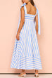 Camilladress Pocketed Bow Shoulder Striped Swing Maxi Cami Dress