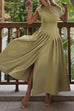 Camilladress Elegant Asymmetric Shoulder Pleated Swing Maxi Dress