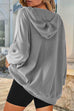 Camilladress V Neck Drop Shoulder Drawstring Hoodied Sweatshirt